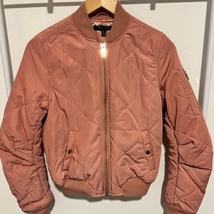 Fun, Rose colored satin zippered jacket